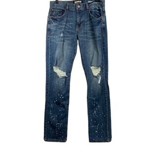 RWH 14 Distressed Ripped Paint Splatter Denim Jeans Tailored Women's Size 33